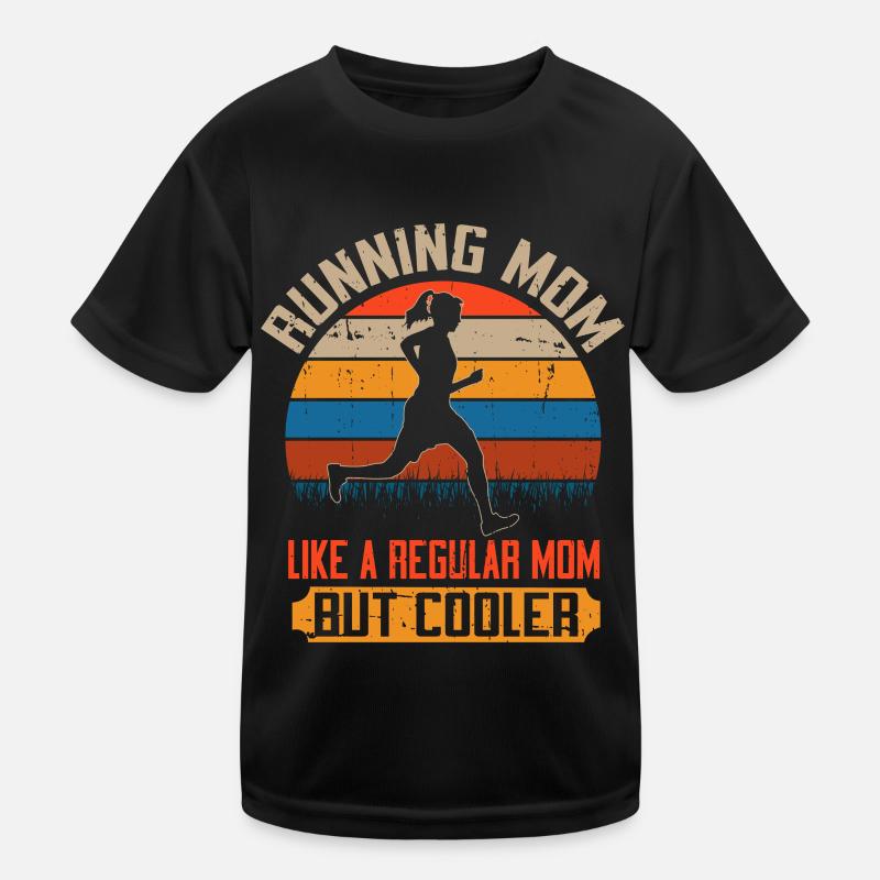 Running Mom Marathon Runner Jogging Kids Functional T-Shirt