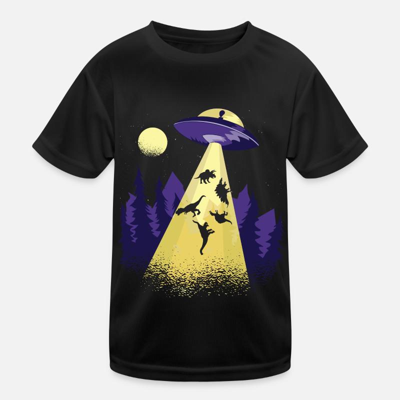 Alien Dinosaur UFO Abduction Kids Functional T-Shirt