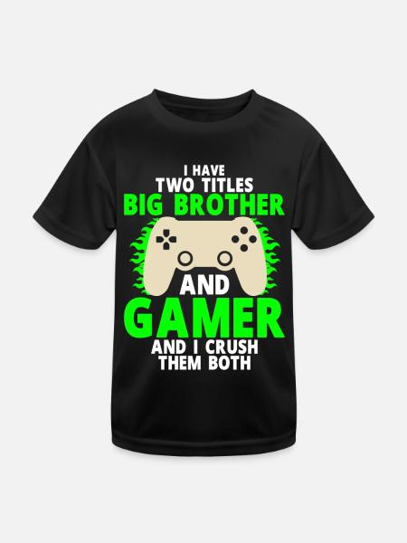 Big Brother Video Gamer New Brother Gaming - T-shirt sport Enfant - noir - Devant
