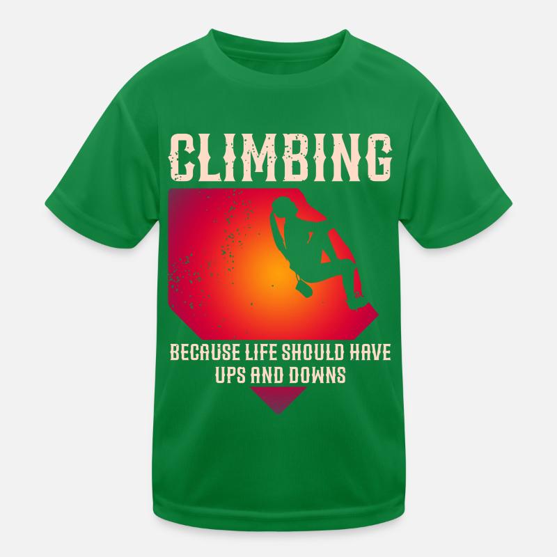 Klettern Mountain Boulder Climble Climber Kinder Funktions-T-Shirt