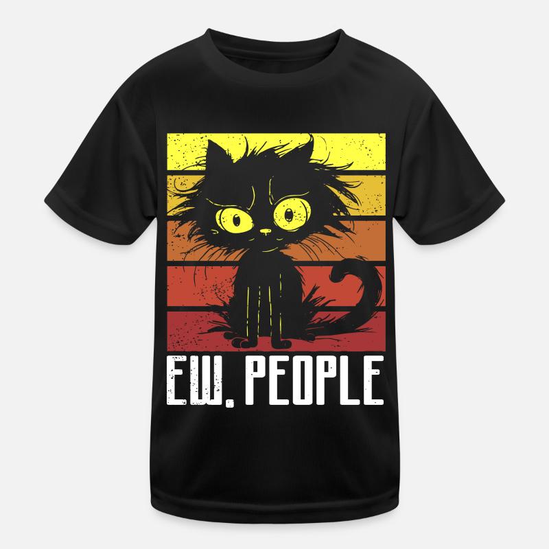Ew Gens Chat Drôle Vintage Antisocial T-shirt sport Enfant