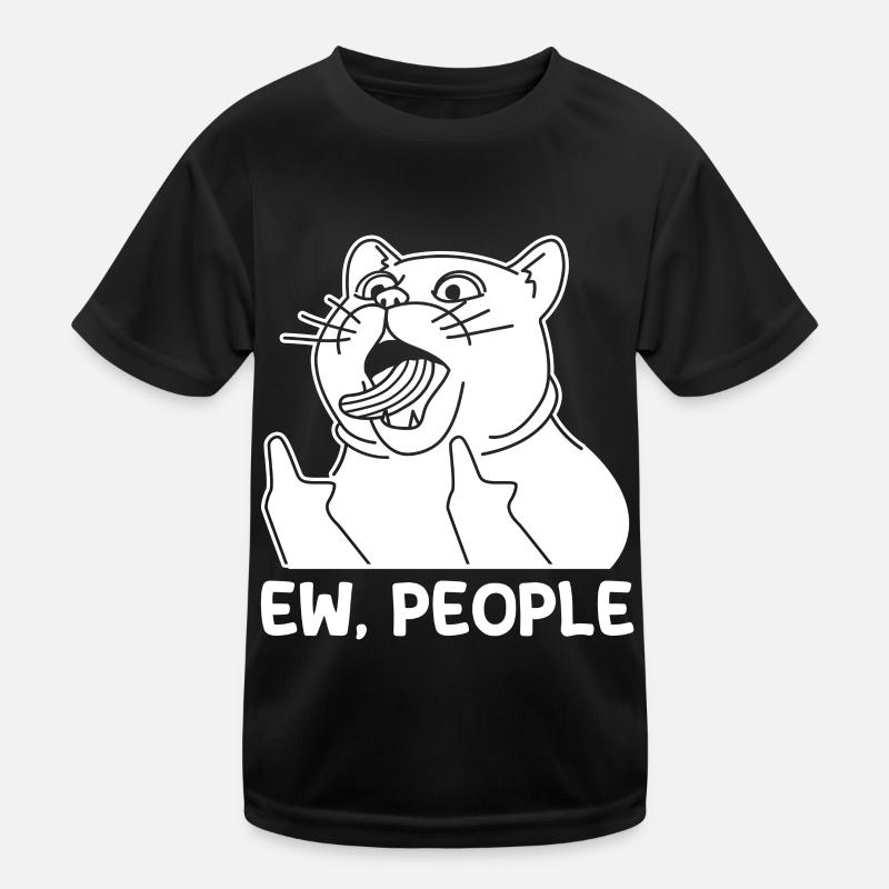 Ew Gens Chat Drôle Vintage Antisocial T-shirt sport Enfant