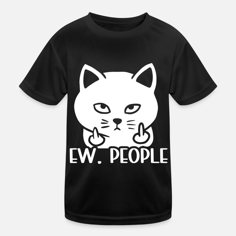 Ew Gens Chat Drôle Vintage Antisocial T-shirt sport Enfant