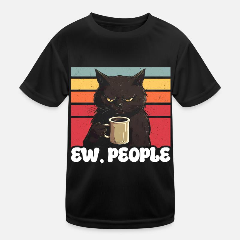 Ew Gens Chat Drôle Vintage Antisocial T-shirt sport Enfant