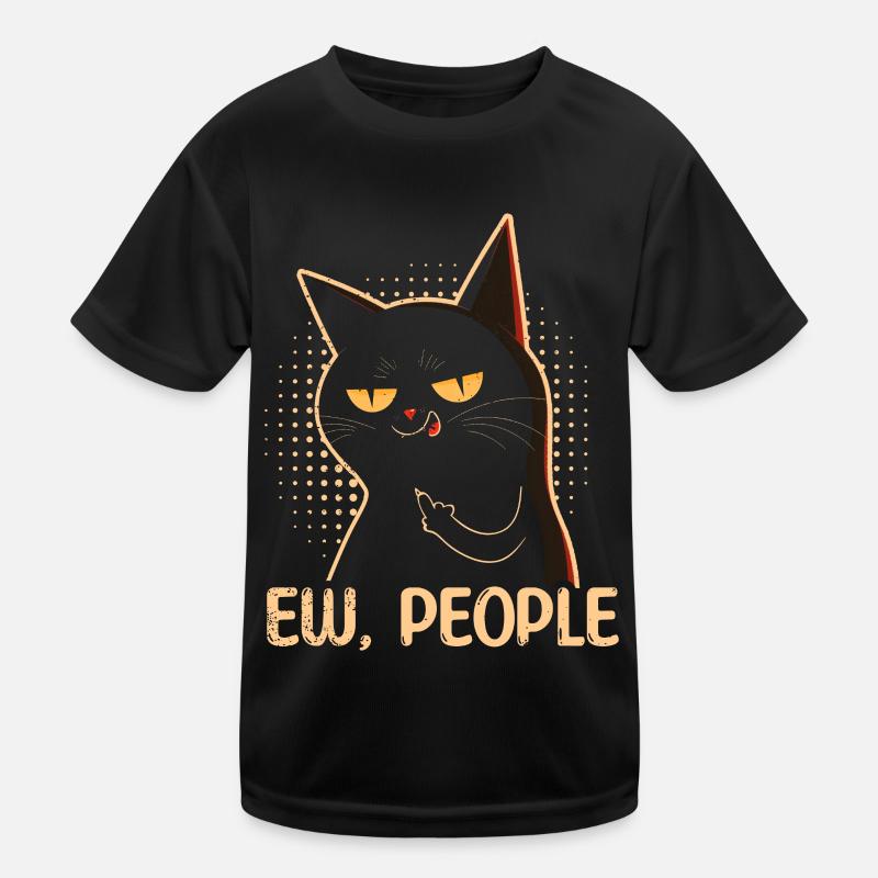 Ew Gens Chat Drôle Vintage Antisocial T-shirt sport Enfant