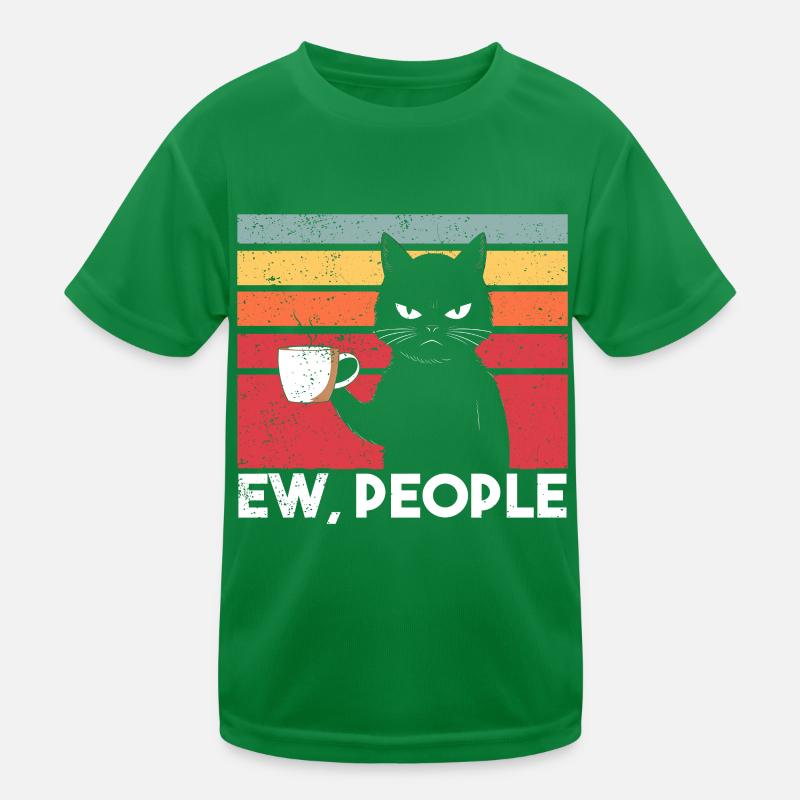Ew Gens Chat Drôle Vintage Antisocial T-shirt sport Enfant