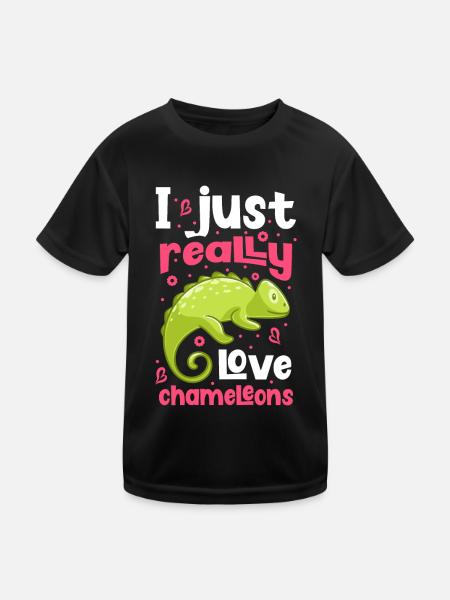 Caméléon Reptile Gardien de Zoo lézard Safari - T-shirt sport Enfant - noir - Devant