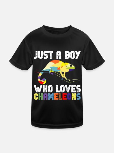 Caméléon Reptile Gardien de Zoo lézard Safari - T-shirt sport Enfant - noir - Devant