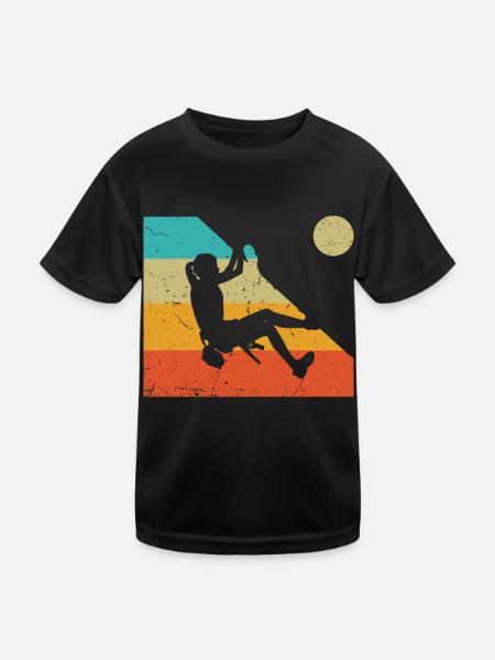 Grimpeur Escalade Montagne - T-shirt sport Enfant - noir - Devant