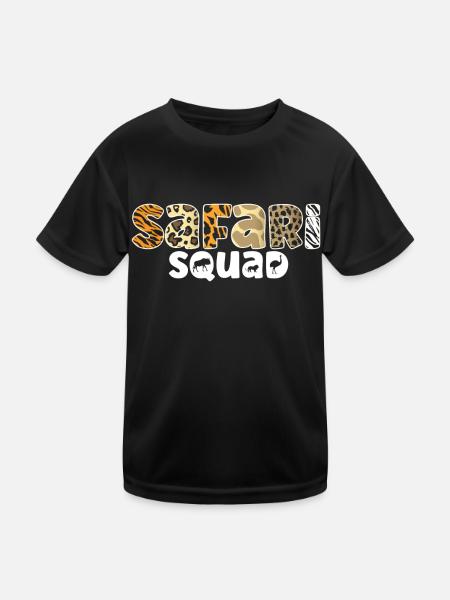 African Safari Zoo Safari Animal Pattern Print - Kids Functional T-Shirt - black - Front