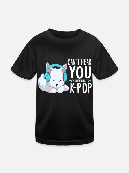 Je ne t’entends pas, j’écoute de la K-pop, Arctic Fox - T-shirt sport Enfant - noir - Devant