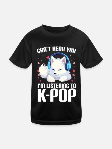 Je ne t’entends pas, j’écoute de la K-pop, Arctic Fox - T-shirt sport Enfant - noir - Devant