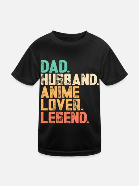 Papa Anime Comme Un Papa Ordinaire Otaku Manga Japonais - T-shirt sport Enfant - noir - Devant