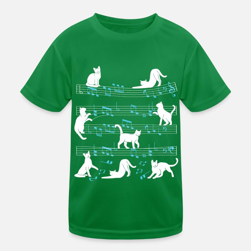 Chats jouant avec un chat de note de musique T-shirt sport Enfant