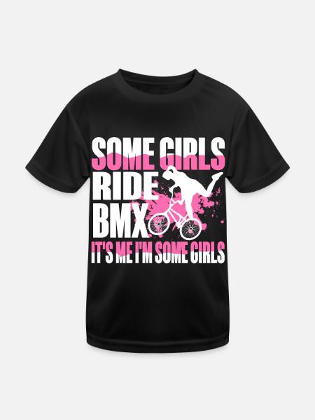 BMX Rider Fille Vélo Vélo Stunt Racing Enfants - T-shirt sport Enfant - noir - Devant