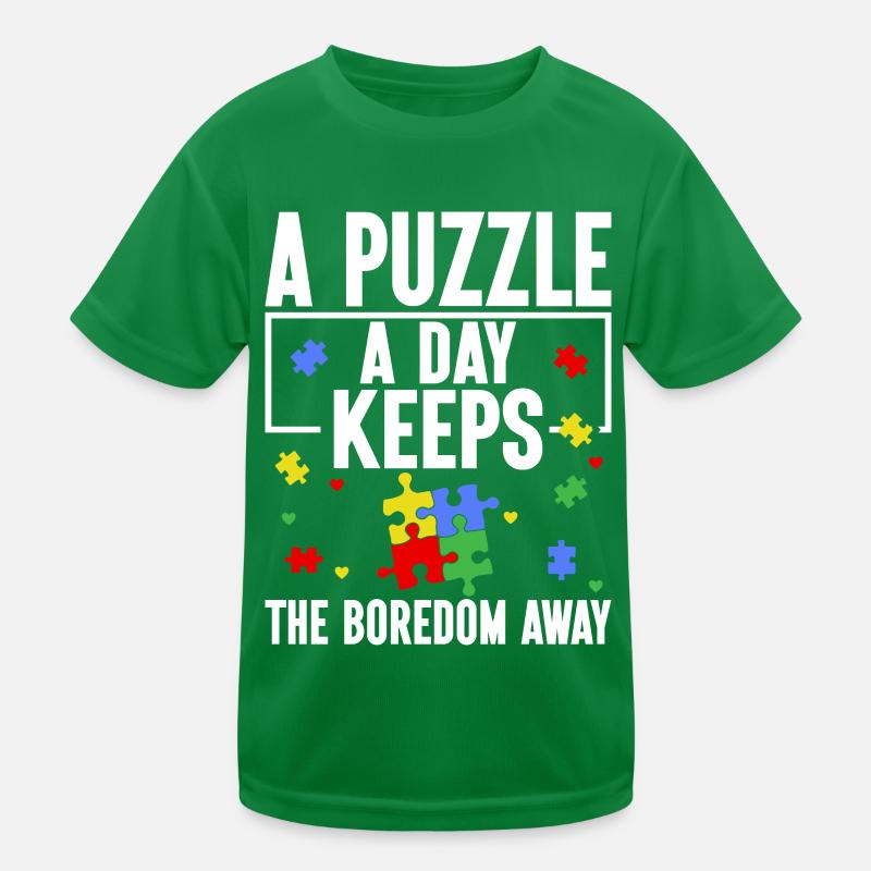 Jigsaw Puzzle Piece Puzzle Lover Kids Functional T-Shirt