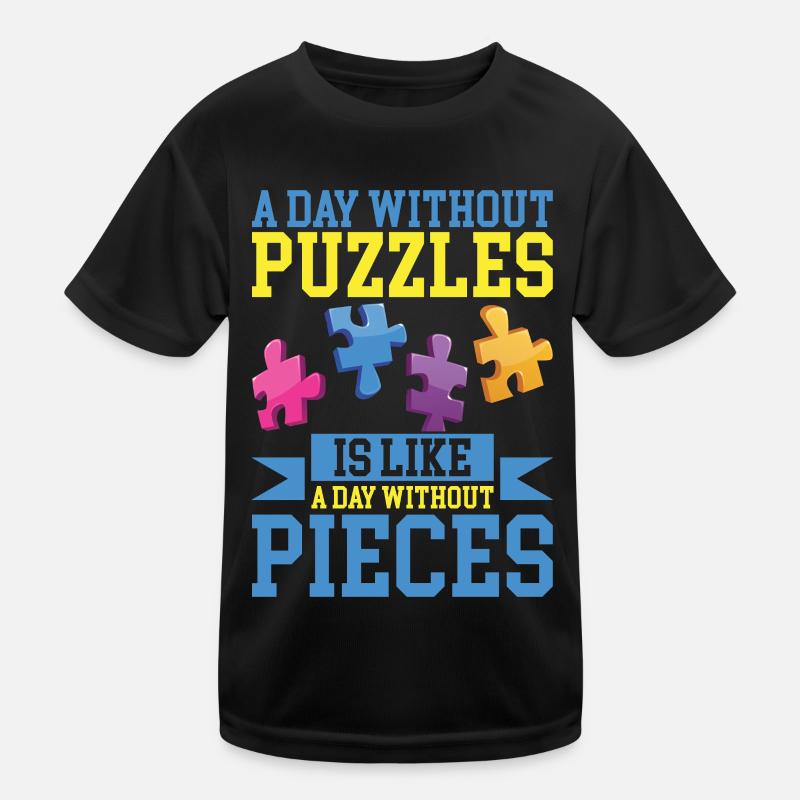 Jigsaw Puzzle Piece Puzzle Lover Kids Functional T-Shirt