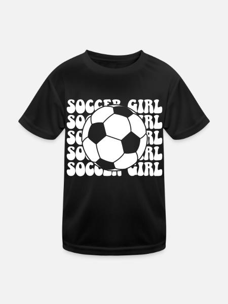 Soccer Girl Teen Soccer Lover Player - Kids Functional T-Shirt - black - Front