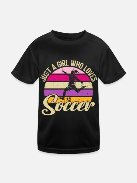 Soccer Girl Teen Soccer Lover Player - Kids Functional T-Shirt - black - Front