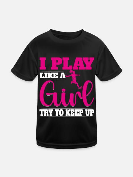 Soccer Girl Teen Soccer Lover Player - Kids Functional T-Shirt - black - Front