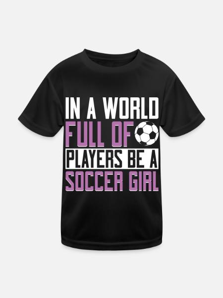 Soccer Girl Teen Soccer Lover Player - Kids Functional T-Shirt - black - Front