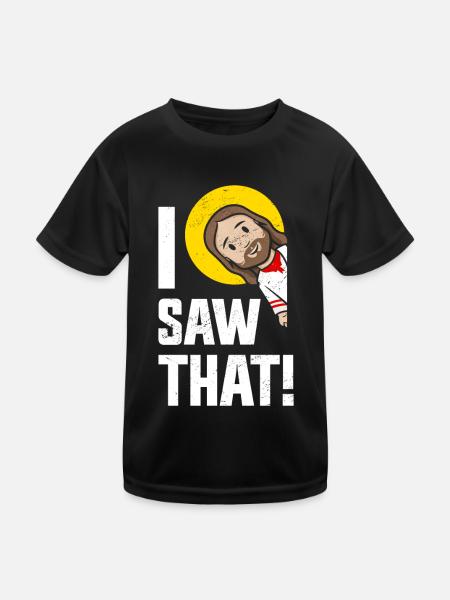I Saw Jesus Meme Funny Christian - Kids Functional T-Shirt - black - Front