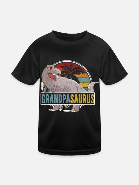 Opasaurus T Rex Dinosaur Grandpa Saurus - Kids Functional T-Shirt - black - Front