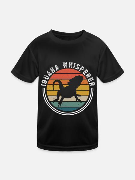 Iguanische Reptilienliebhaber Herpetologe - Kinder Funktions-T-Shirt - Schwarz - Vorne