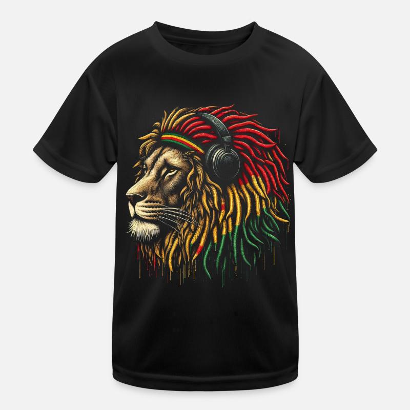 Lion jamaïcain Reggae Root Lion Judah Rasta T-shirt sport Enfant