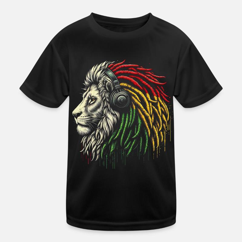 Lion jamaïcain Reggae Root Lion Judah Rasta T-shirt sport Enfant
