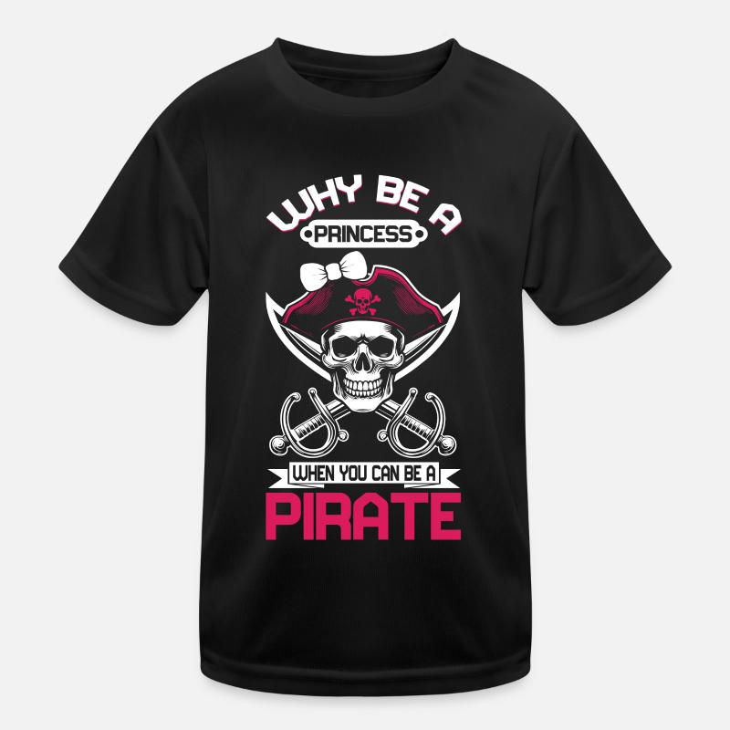 Pirate Princess Pirate Skull Cross Bones Kids Functional T-Shirt