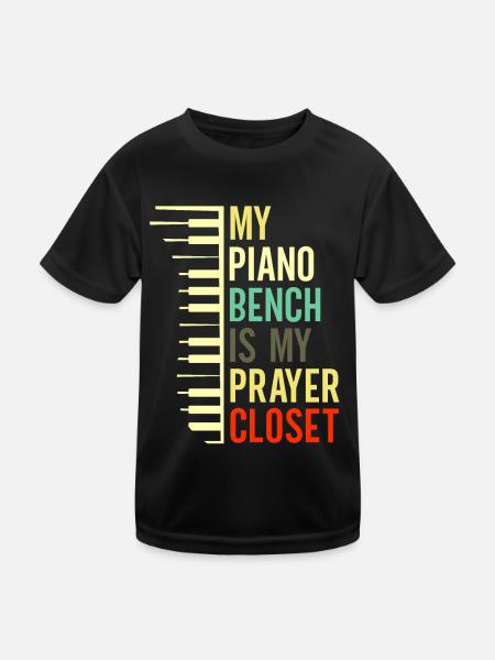 Klavier Christliche Musik Jesus Pianist Gott - Kinder Funktions-T-Shirt - Schwarz - Vorne
