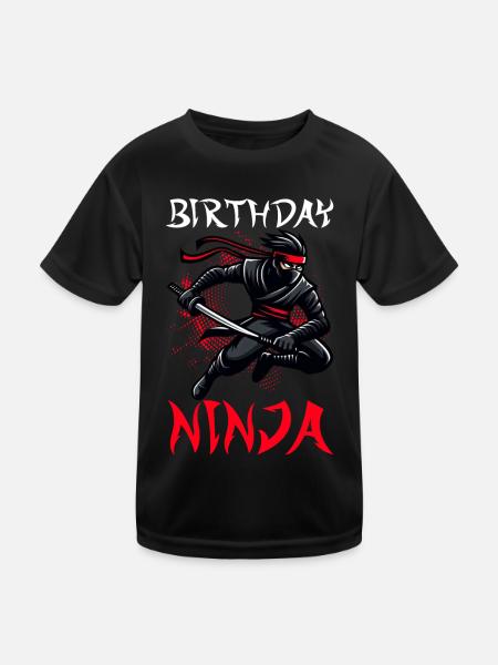 Birthday Ninja Birthday Party Theme Bday Ninja - Kids Functional T-Shirt - black - Front