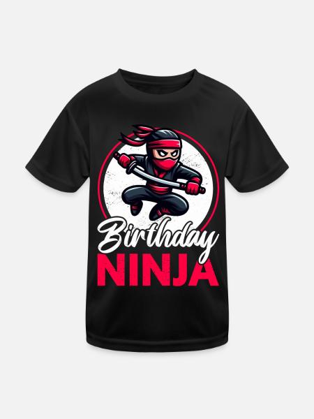Birthday Ninja Birthday Party Theme Bday Ninja - Kids Functional T-Shirt - black - Front