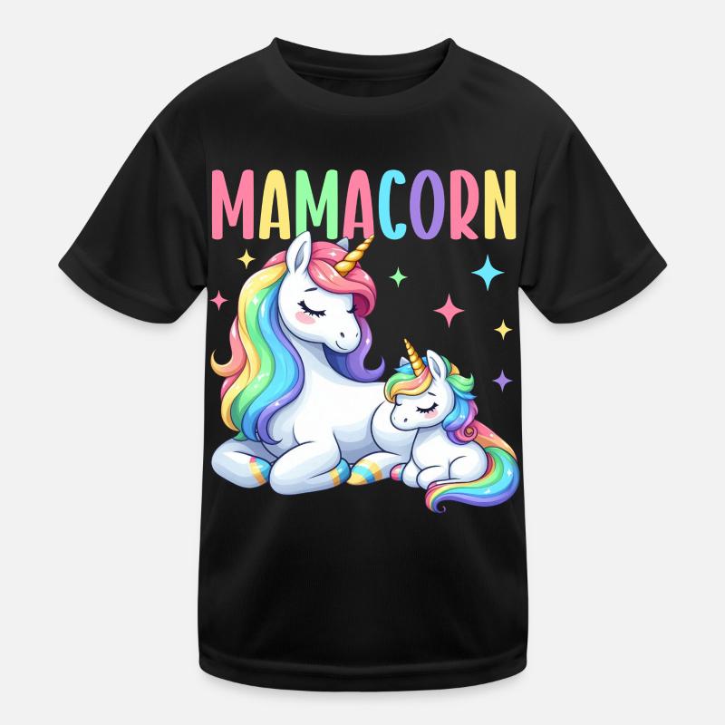 Mamacorn Einhornkostüm Lustige Mutter Mama Kinder Funktions-T-Shirt