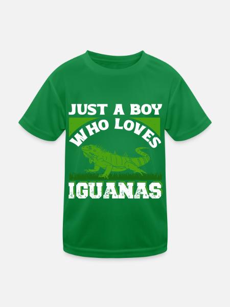 Iguanische Reptilienliebhaber Herpetologe - Kinder Funktions-T-Shirt - Kelly Green - Vorne