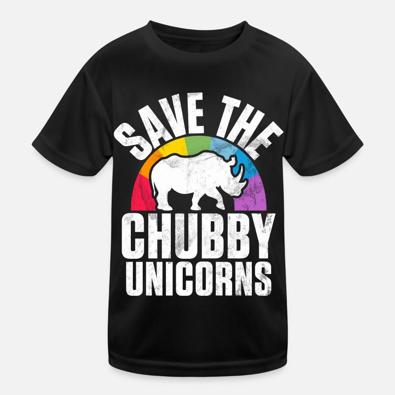 Save The Chubby Unicorns Fat Rino Kids Functional T-Shirt
