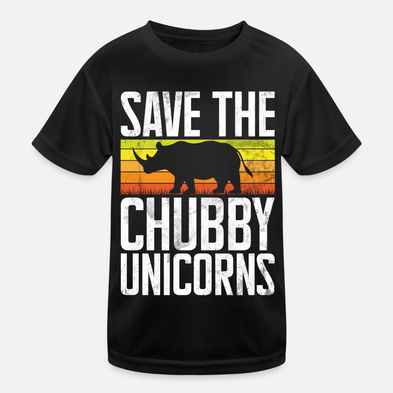 Save The Chubby Unicorns Fat Rino Kids Functional T-Shirt