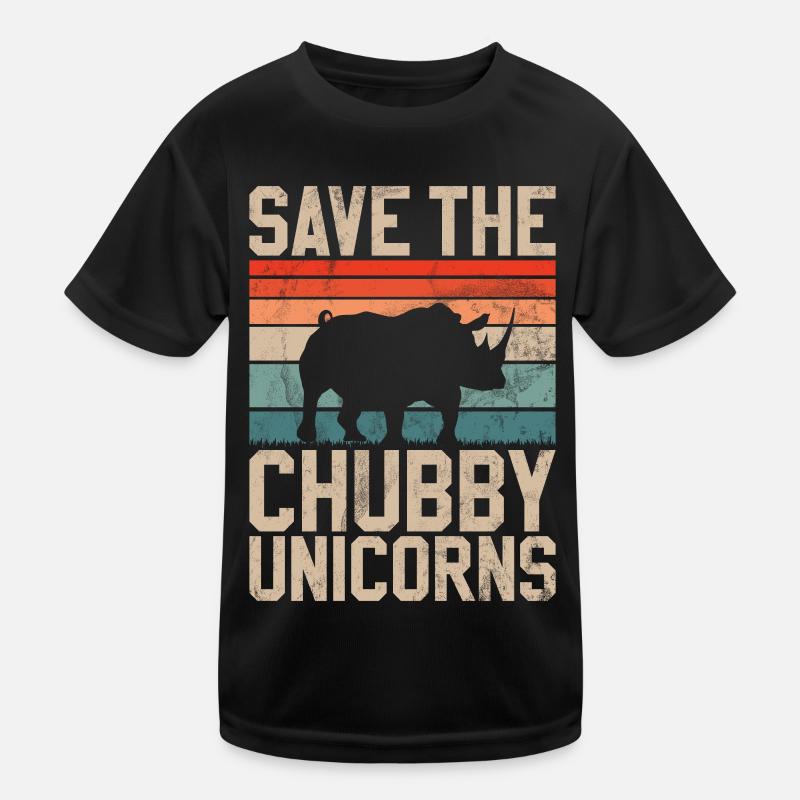 Save The Chubby Unicorns Fat Rino Kids Functional T-Shirt