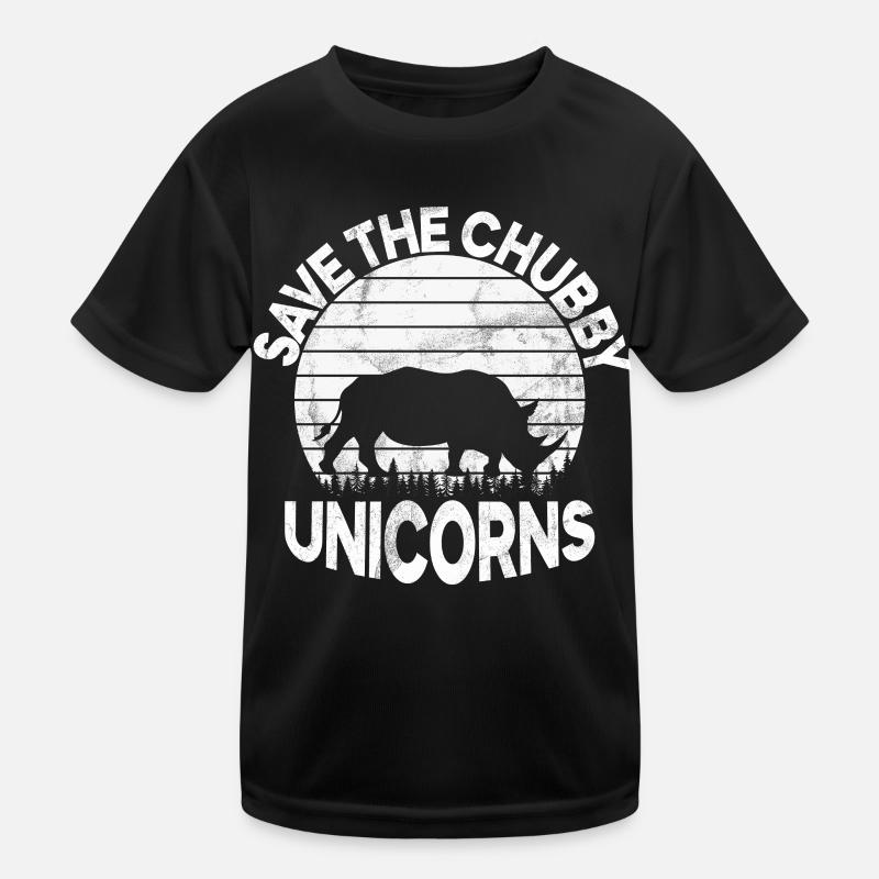 Speichern Sie Die Molligen Einhörner Fat Rino Kinder Funktions-T-Shirt