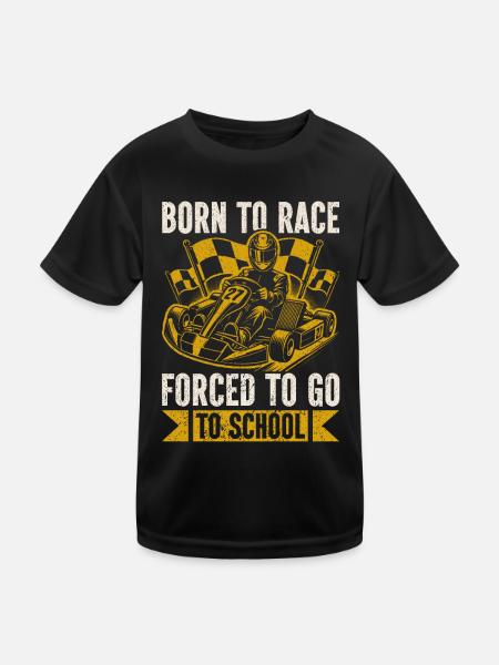 Go Kart Racing Kart -Fahrer -Enthusiast -Kartier - Kinder Funktions-T-Shirt - Schwarz - Vorne
