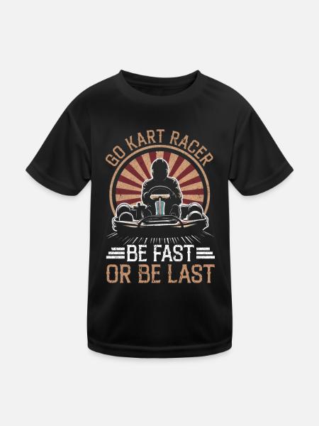 Go Kart Racing Kart -Fahrer -Enthusiast -Kartier - Kinder Funktions-T-Shirt - Schwarz - Vorne