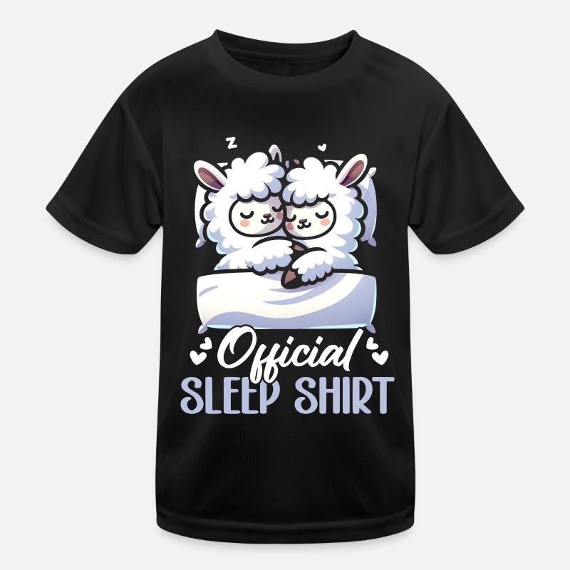 Offizielles Schlafhaus Lama PJ Sleeping Nickering Kinder Funktions-T-Shirt