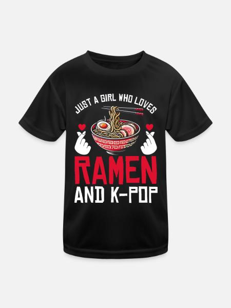 Ramen- Und K-Pop-Waren Kawaii Finger Herz - Kinder Funktions-T-Shirt - Schwarz - Vorne