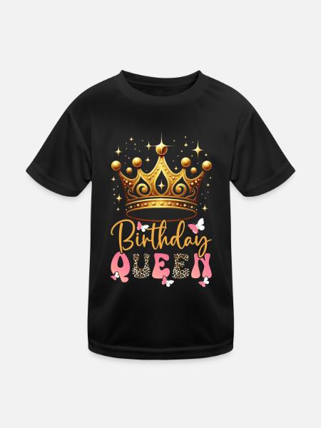 Geburtstagskönigin Afroamerikaner Melanin Schwarz - Kinder Funktions-T-Shirt - Schwarz - Vorne