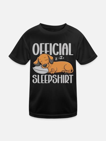 Chemise de nuit officielle Teckel Chien teckel - T-shirt sport Enfant - noir - Devant
