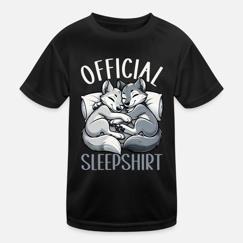 Official Sleeping Shirt She-Wolf Funny Wolf Kids Functional T-Shirt