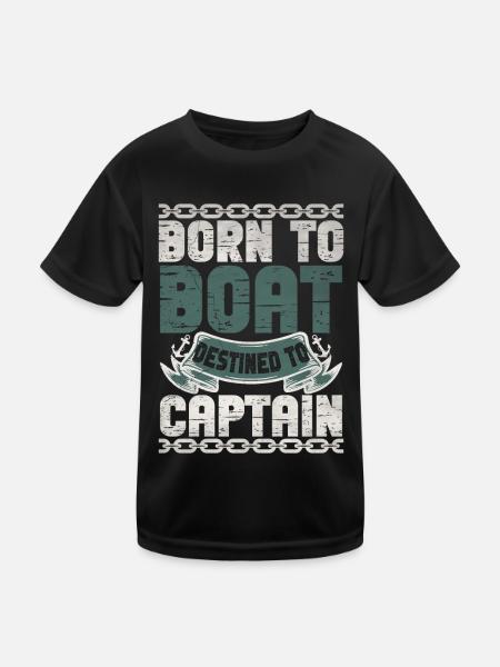 Boat Captain Funny Boat Sailing Lake Boater - Kids Functional T-Shirt - black - Front