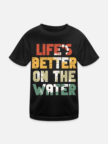 Boat Captain Funny Boat Sailing Lake Boater - Kids Functional T-Shirt - black - Front