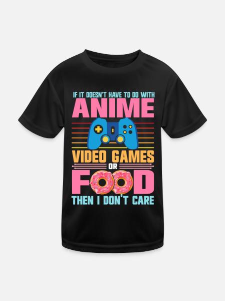 Anime, Jeux vidéo ou food, Manga, Otaku, Japonais - T-shirt sport Enfant - noir - Devant